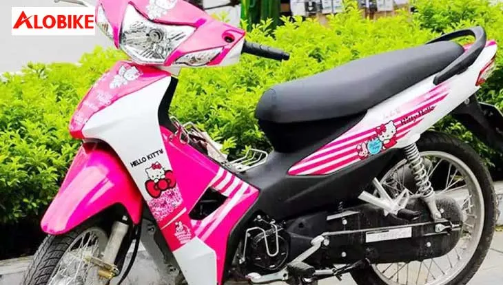 Mẫu tem dán xe Wave Hello Kitty dễ thương, phù hợp với nữ giới