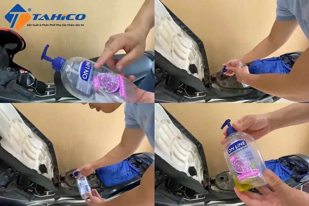 Cách tháo xăng xe máy bằng đầu chai nhựa