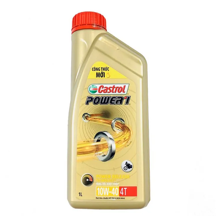 Chai nhớt Castrol Power1 10W40 bán tổng hợp cho xe số Yamaha, tìm kiếm giá nhớt xe máy yamaha