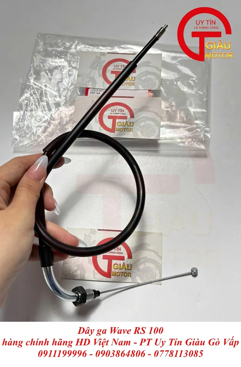 Bộ phận đầu dây ga xe Wave lắp vào bộ chế hòa khí