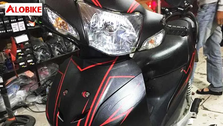 Mẫu đề can dán xe Wave đen nhám sang trọng