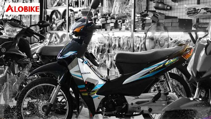 Decal xe Wave Candy xanh bạc đẹp mắt