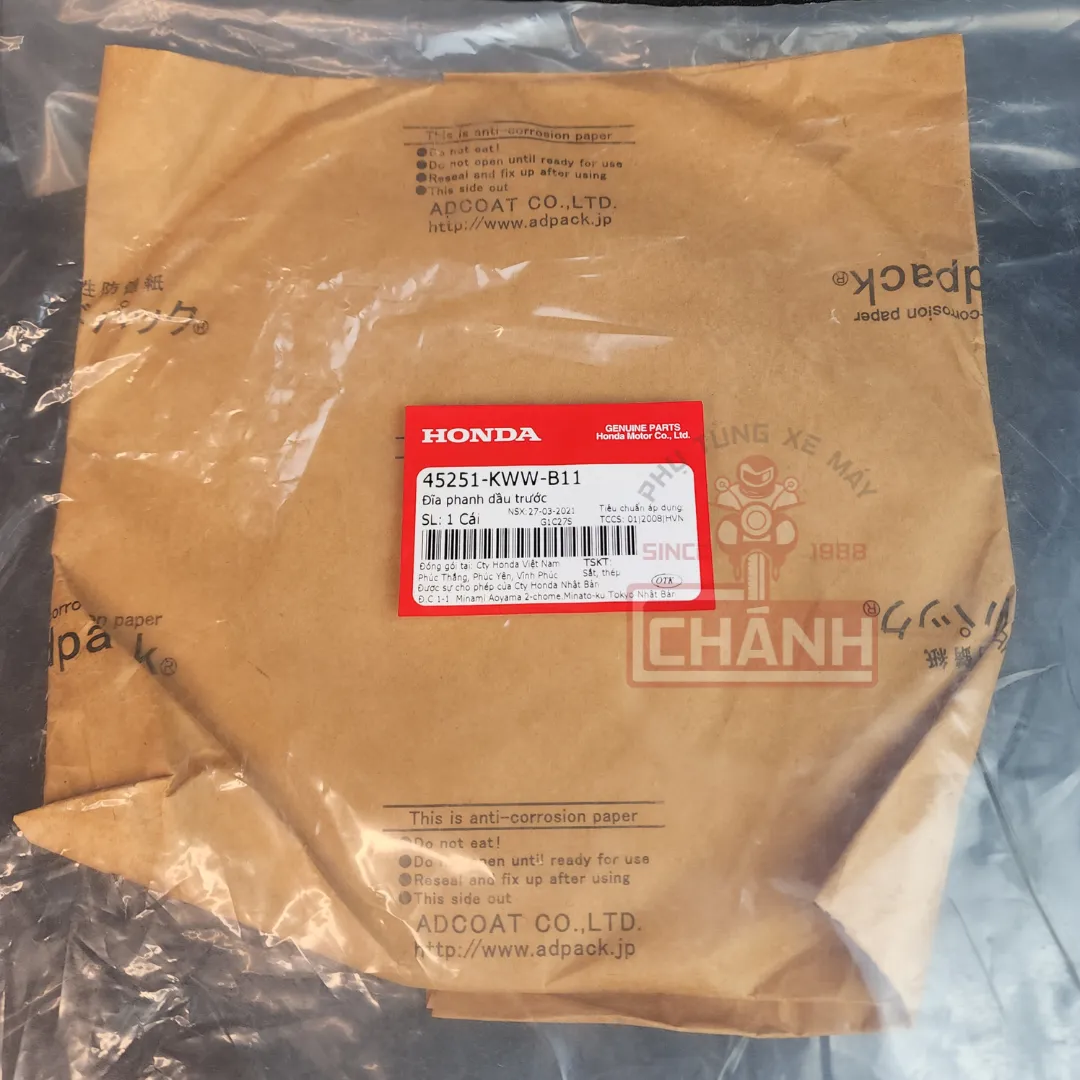 Sản phẩm đĩa thắng/phanh trước xe Wave RSX 110 chính hãng Honda MỚI 100%