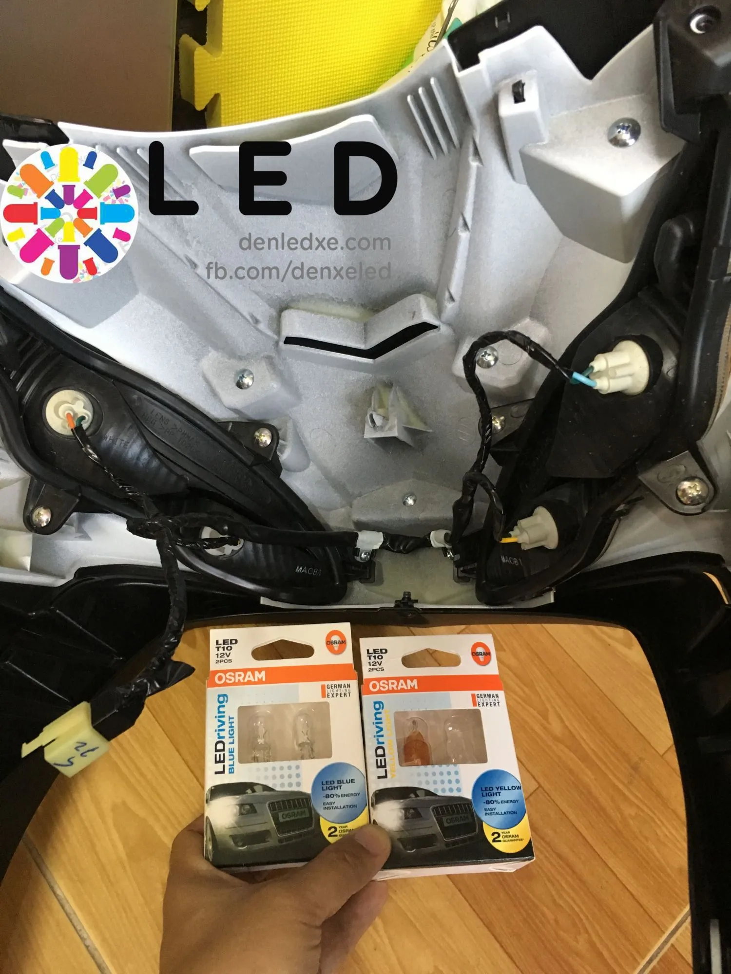 Bóng đèn xe Wave RSX 110 sau khi được nâng cấp LED cho ánh sáng mạnh và rõ nét