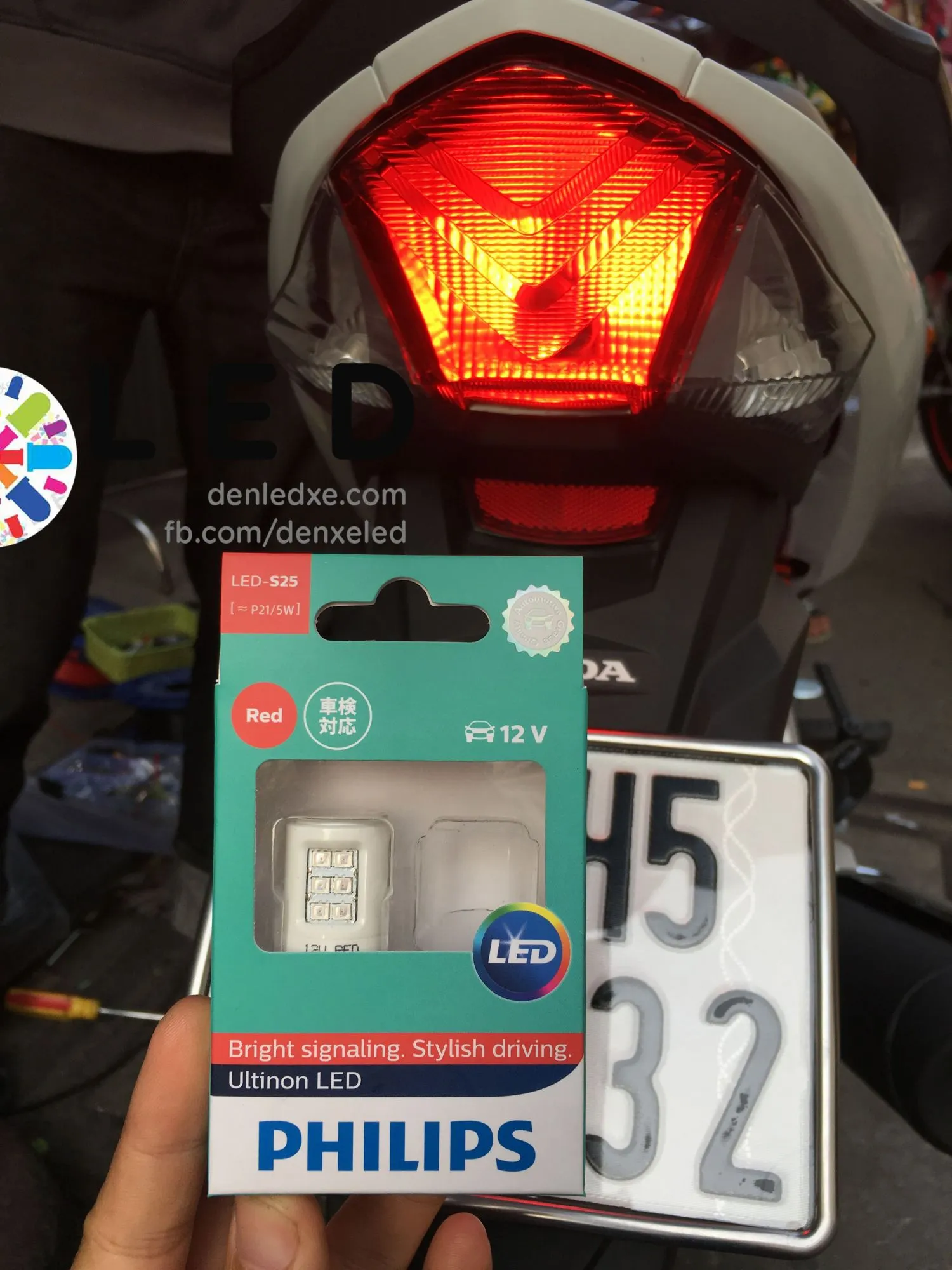 Hình ảnh xe Honda Wave sau khi thay đèn LED và các phụ kiện khác