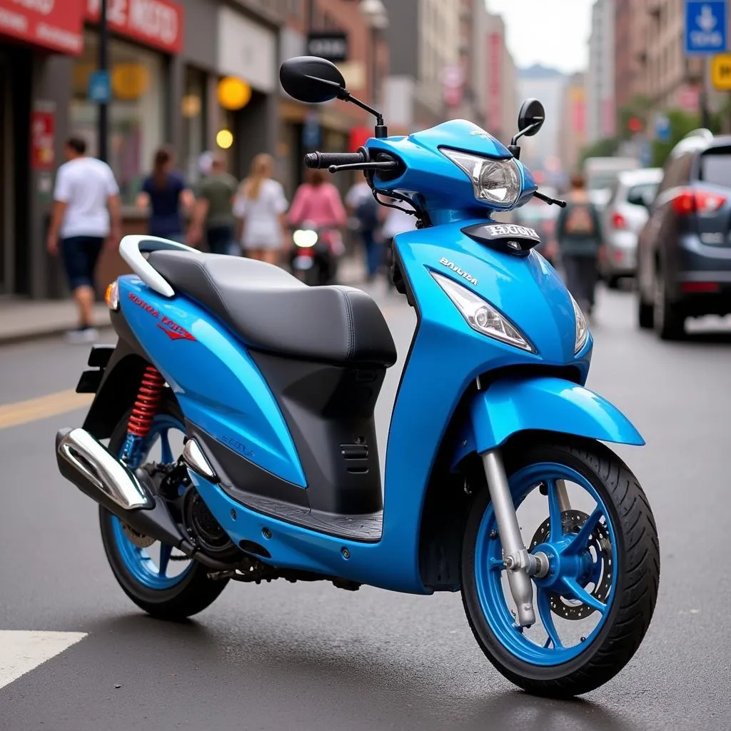 Honda Wave Alpha Vành Đúc màu xanh cổ điển và tem xe