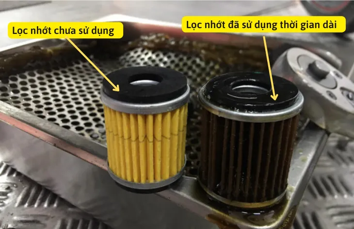 So sánh lọc nhớt xe Yamaha Sirius mới và đã qua sử dụng, tầm quan trọng của việc thay định kỳ