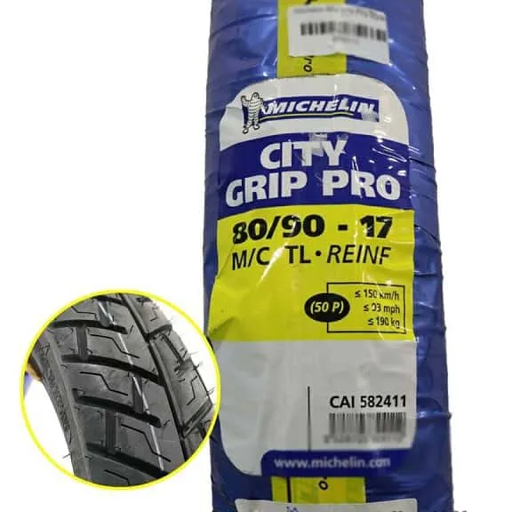 Lốp chống đinh Michelin City Grip Pro 80/90-17 lắp cho Wave, Future 125, Sirius, Exciter
