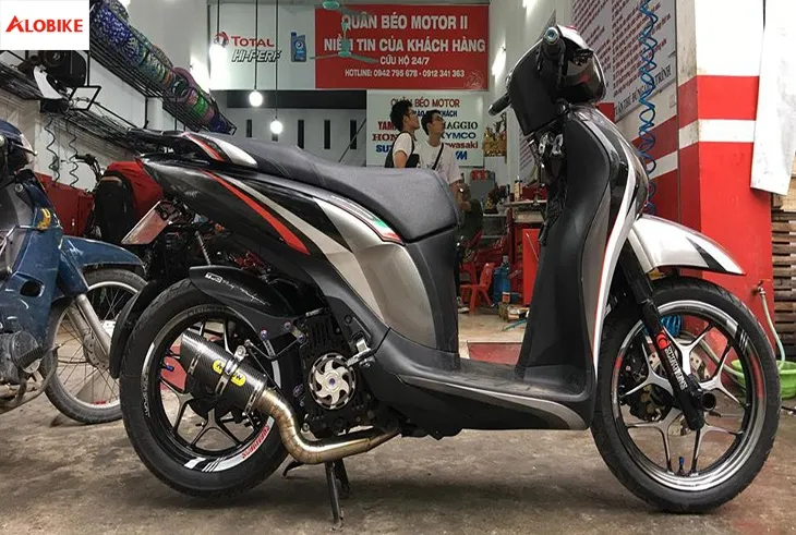 Pô xe máy sau khi được độ lại kết cấu và âm thanh