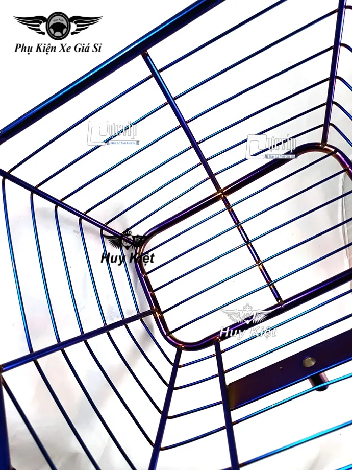 Rổ Inox Xi Titan Xe Wave Chống Gỉ - Chi tiết rổ và mặt nạ
