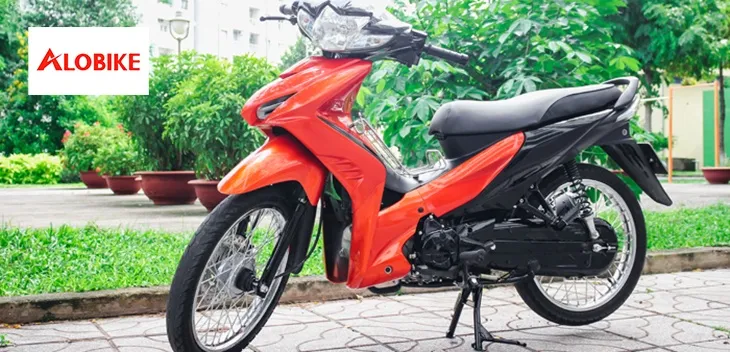 Xe Wave Alpha sơn màu cam đen nổi bật