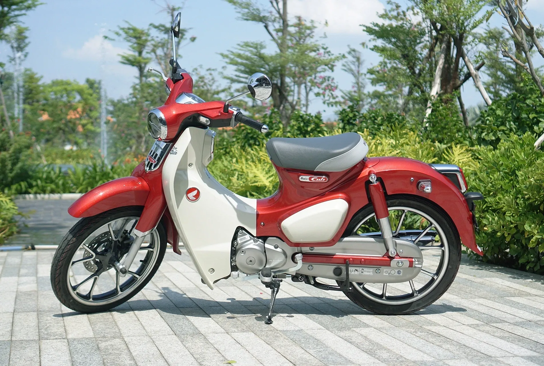 Honda Super Cub C125 màu đỏ trắng, một biểu tượng xe số cổ điển