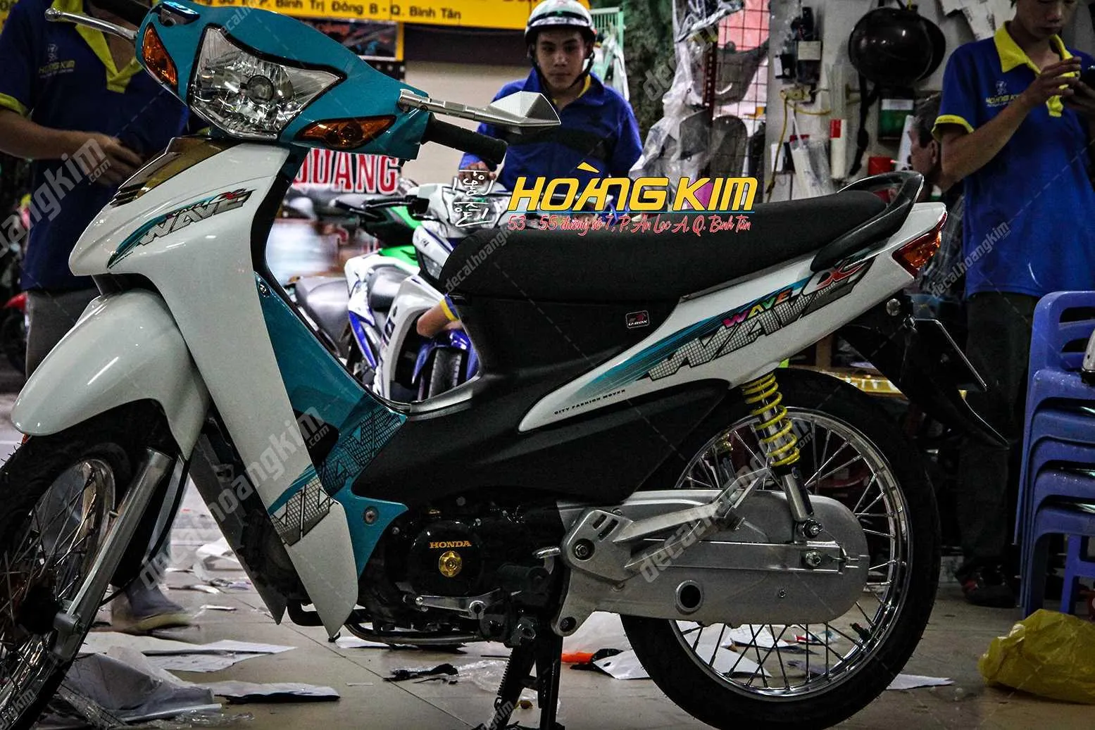 Tem xe Wave S100 2015, decal in kỹ thuật số chất lượng cao