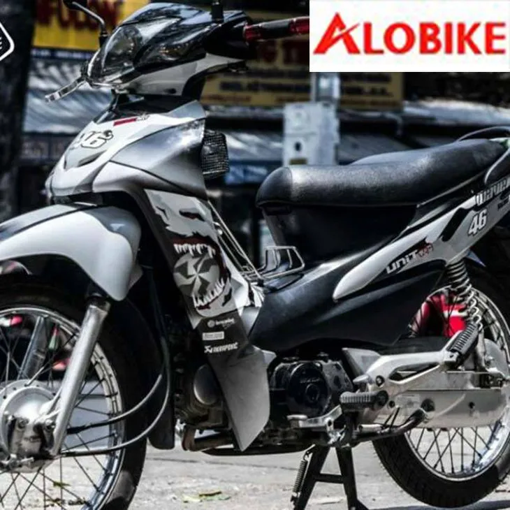 tem xe wave alpha độ decal nhôm xước cá tính