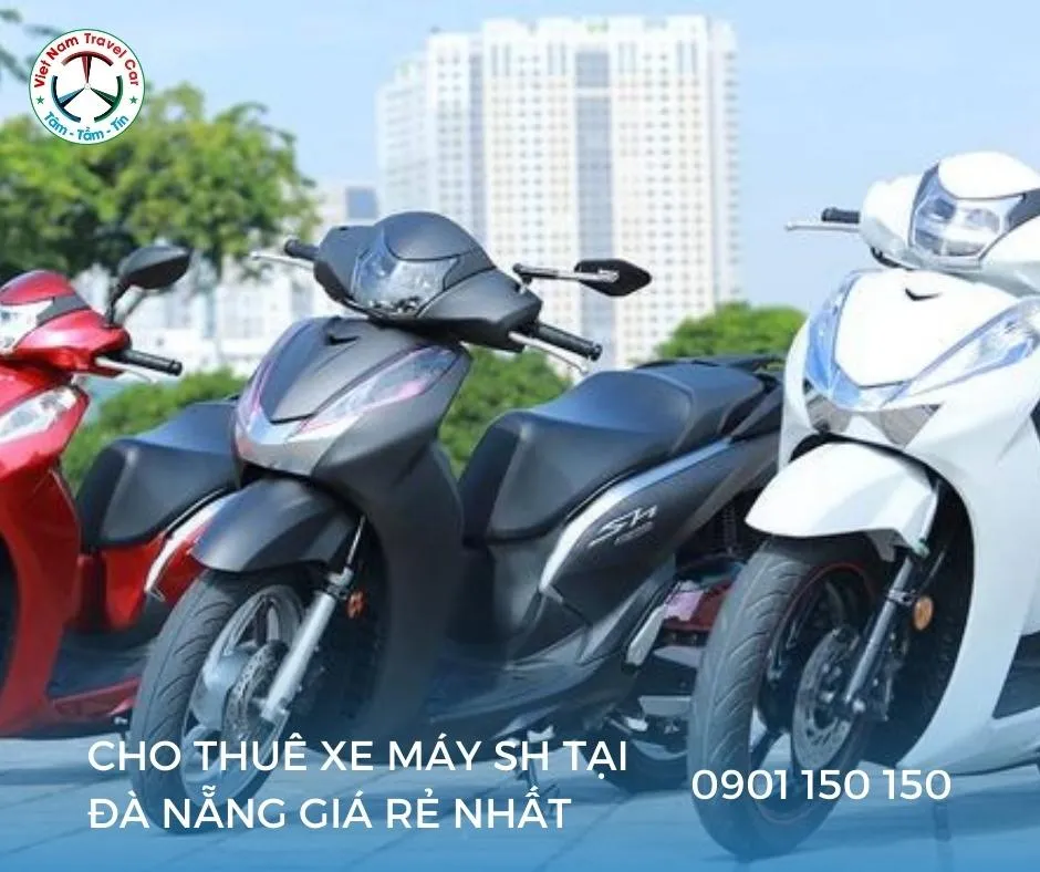 Xe máy Honda SH đời mới cho dịch vụ cho thuê xe máy tại Đà Nẵng