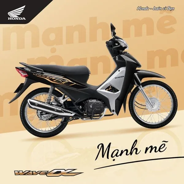 Xe Wave Alpha 2021 màu Đen-Bạc