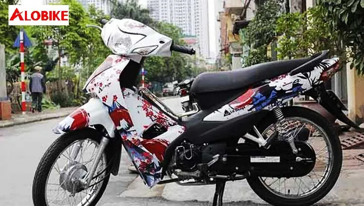 Decal xe Wave trắng với tem phối đẹp