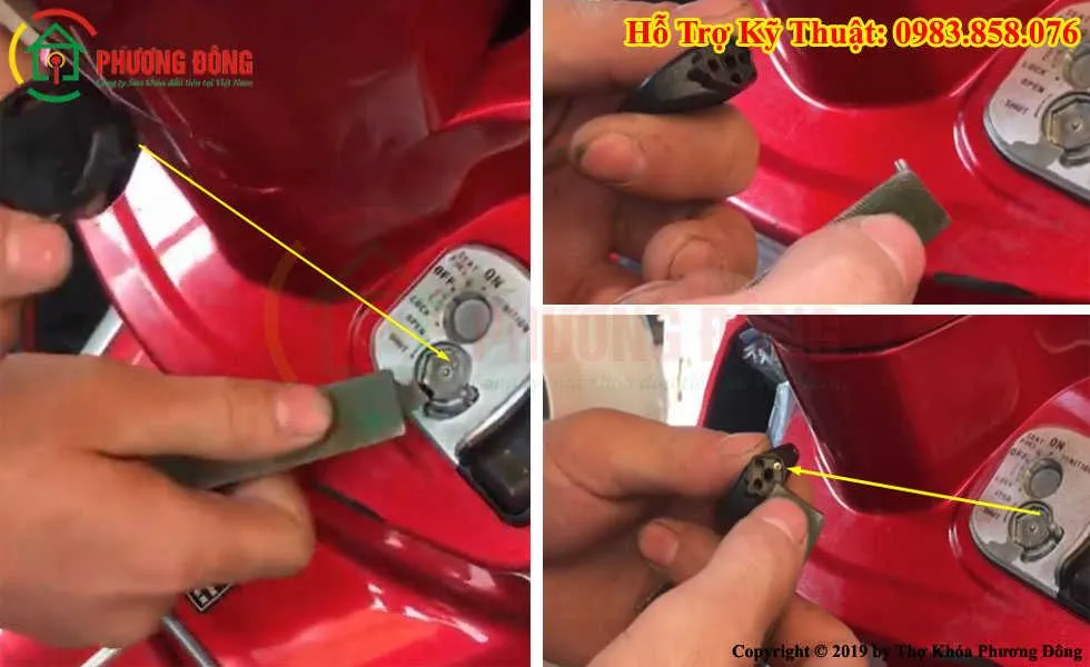 Kỹ thuật dò mở khóa từ xe máy bằng phôi chìa