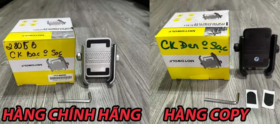 Cận cảnh thiết kế sang trọng và chắc chắn của giá gắn điện thoại xe máy Motowolf