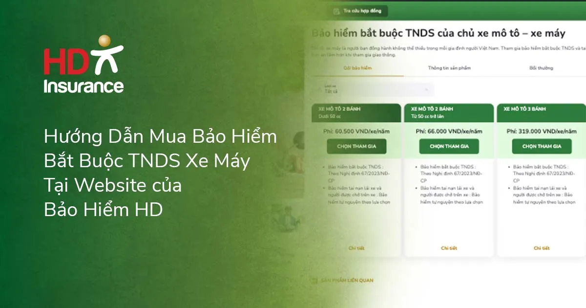 Các bước thực hiện mua bảo hiểm xe máy trực tuyến đơn giản