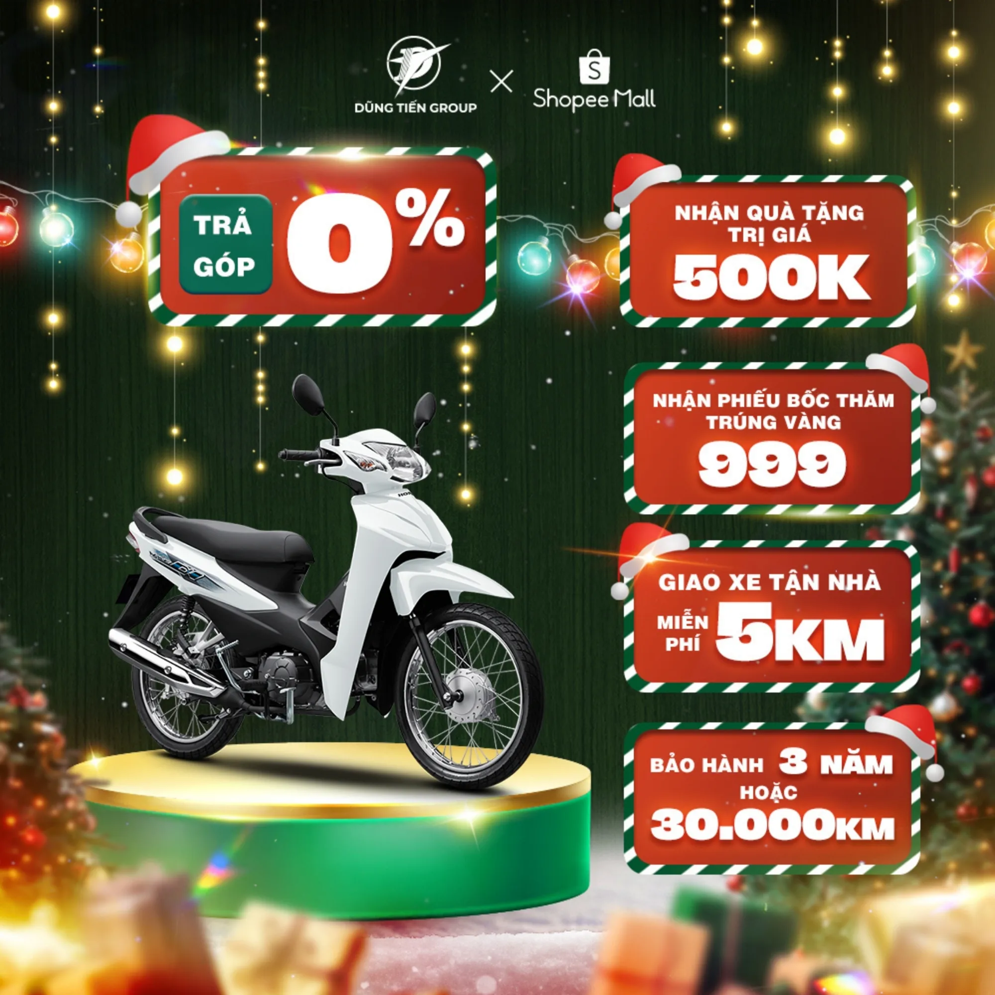 Hình ảnh mẫu xe Wave Alpha phiên bản tiêu chuẩn màu trắng đen bạc tinh tế