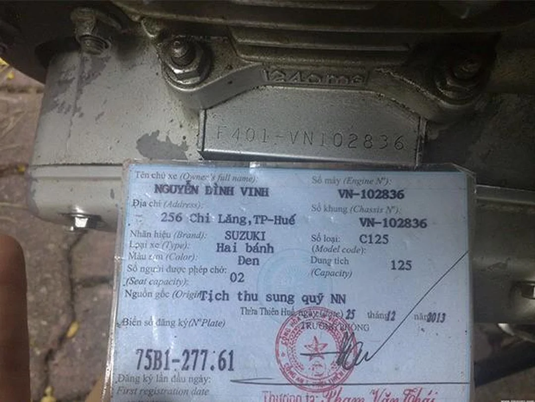 Vị trí số máy xe wave và cách đối chiếu Vị trí số máy xe wave và cách đối chiếu
